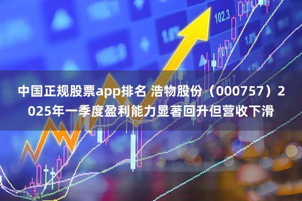 中国正规股票app排名 浩物股份（000757）2025年一季度盈利能力显著回升但营收下滑